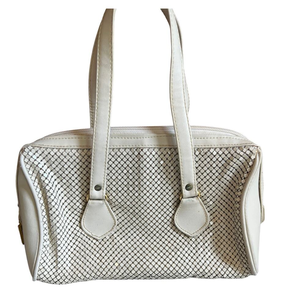 Vintage Whiting & Davis off white mesh Top Handle Bag